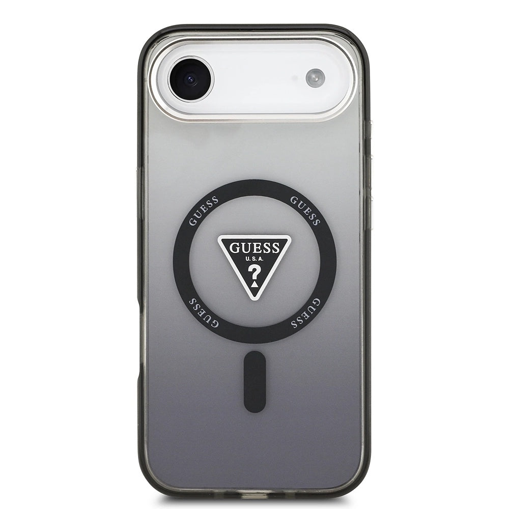 Husa MagSafe pentru Apple iPhone 17 Air, Guess, IML Gradient Triangle Logo, Neagra
