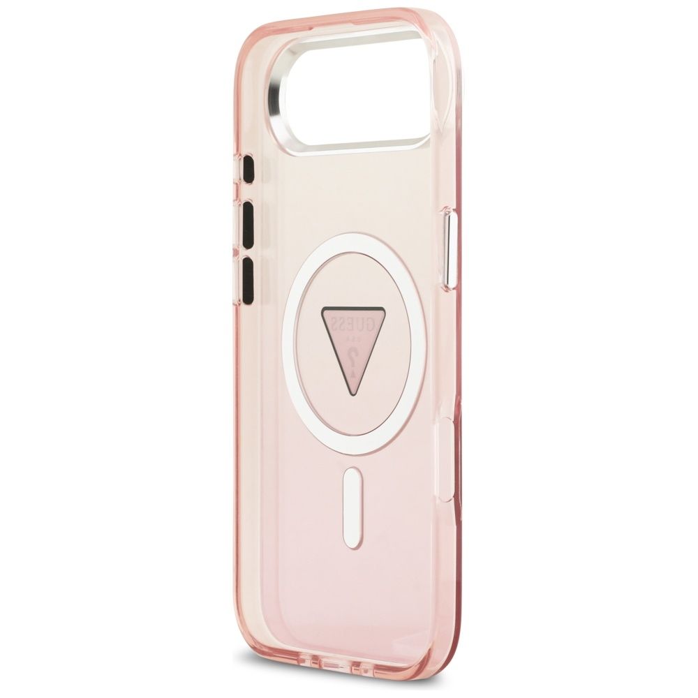 Husa MagSafe pentru Apple iPhone 17 Air, Guess, IML Gradient Triangle Logo, Roz