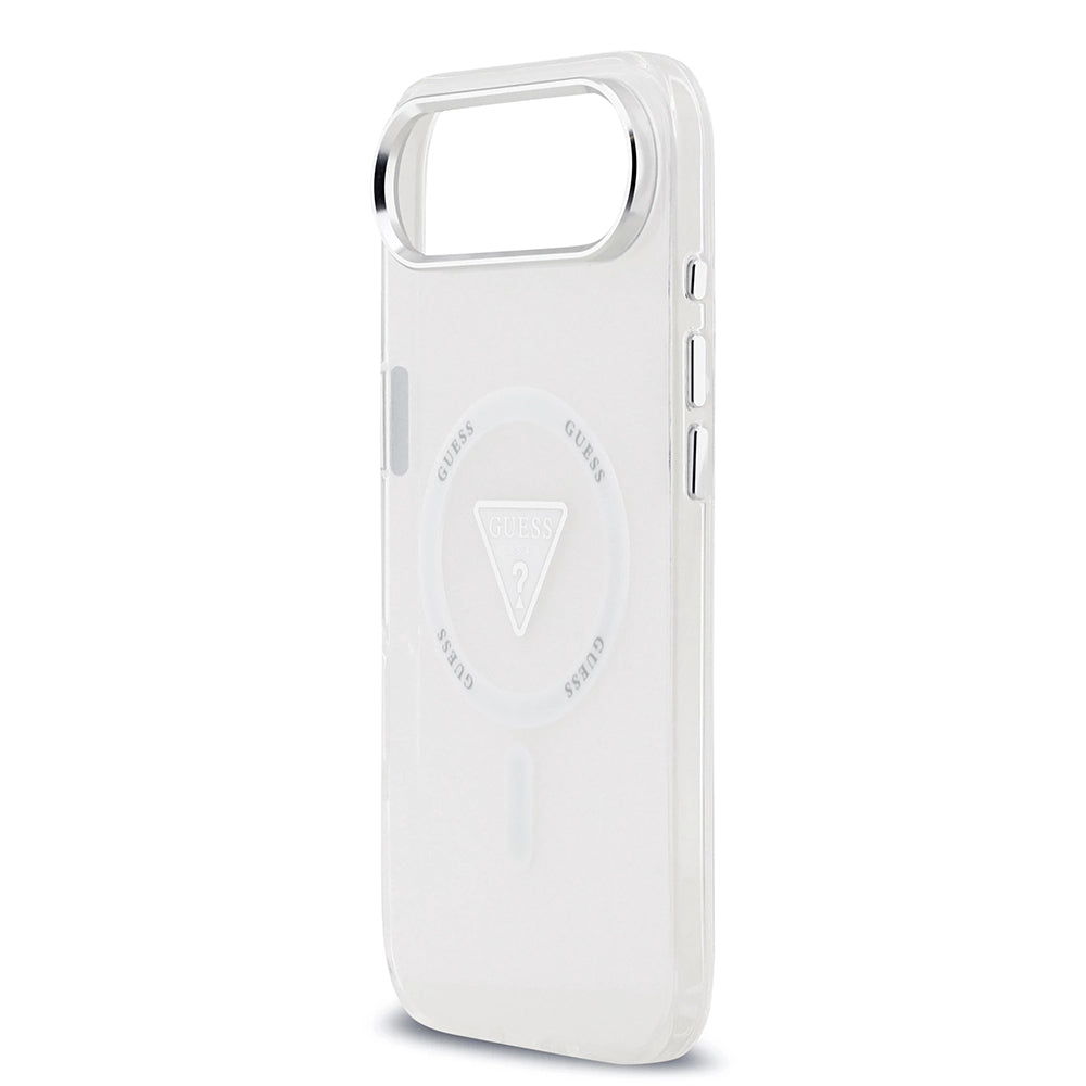 Husa MagSafe pentru Apple iPhone 17 Air, Guess, IML Gradient Triangle Logo, Transparenta