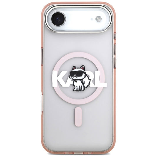 Husa MagSafe pentru Apple iPhone 17 Air, Karl Lagerfeld, IML Sketch Logo Choupette, Roz
