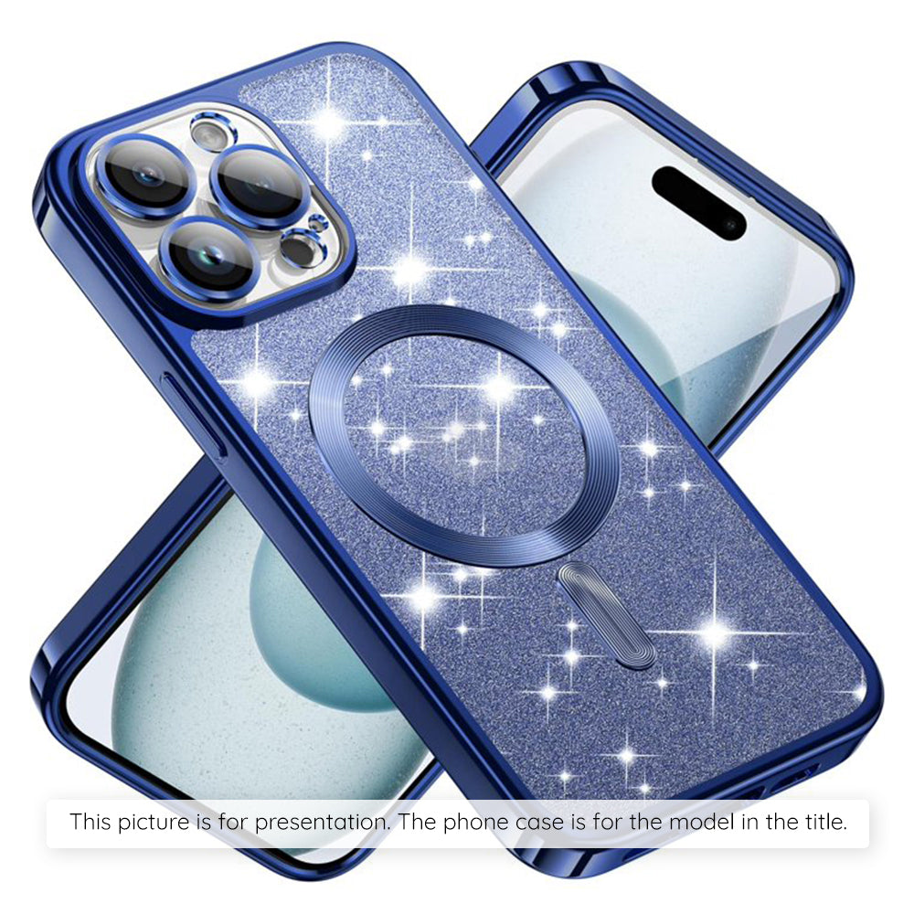 Husa MagSafe pentru Apple iPhone 17 Air, Techsuit, Luxury Glitter, Albastra