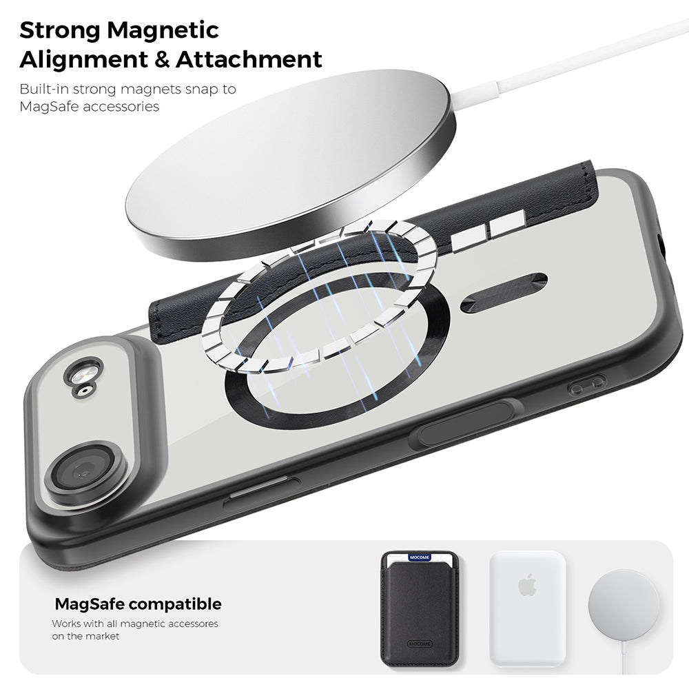 Husa MagSafe pentru Apple iPhone 17 Air, Techsuit, SmartMag Book, Gri