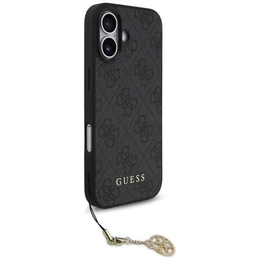 Husa MagSafe pentru Apple iPhone 17, Guess, 4G Charm Cradle, Neagra