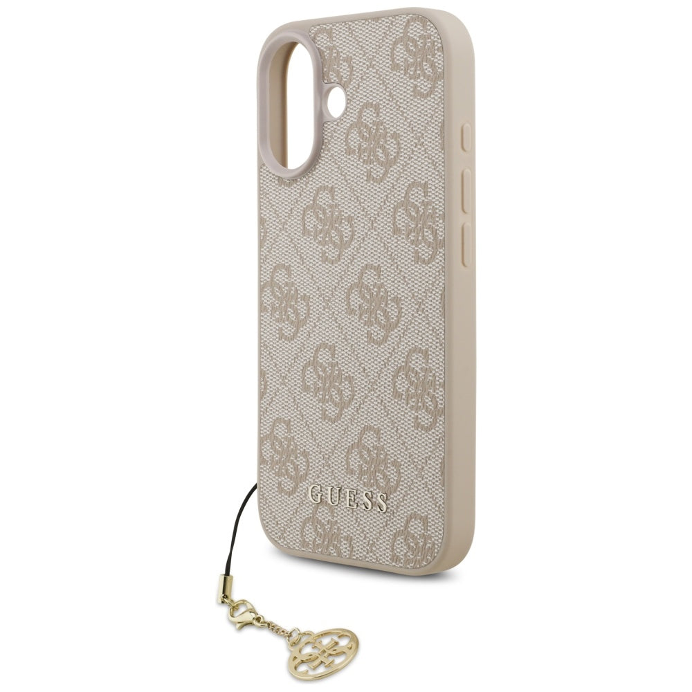 Husa MagSafe pentru Apple iPhone 17, Guess, 4G Charm Cradle, Roz