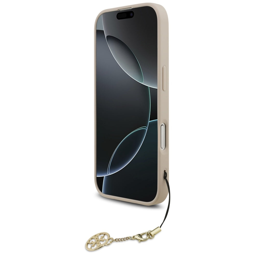 Husa MagSafe pentru Apple iPhone 17, Guess, 4G Charm Cradle, Roz
