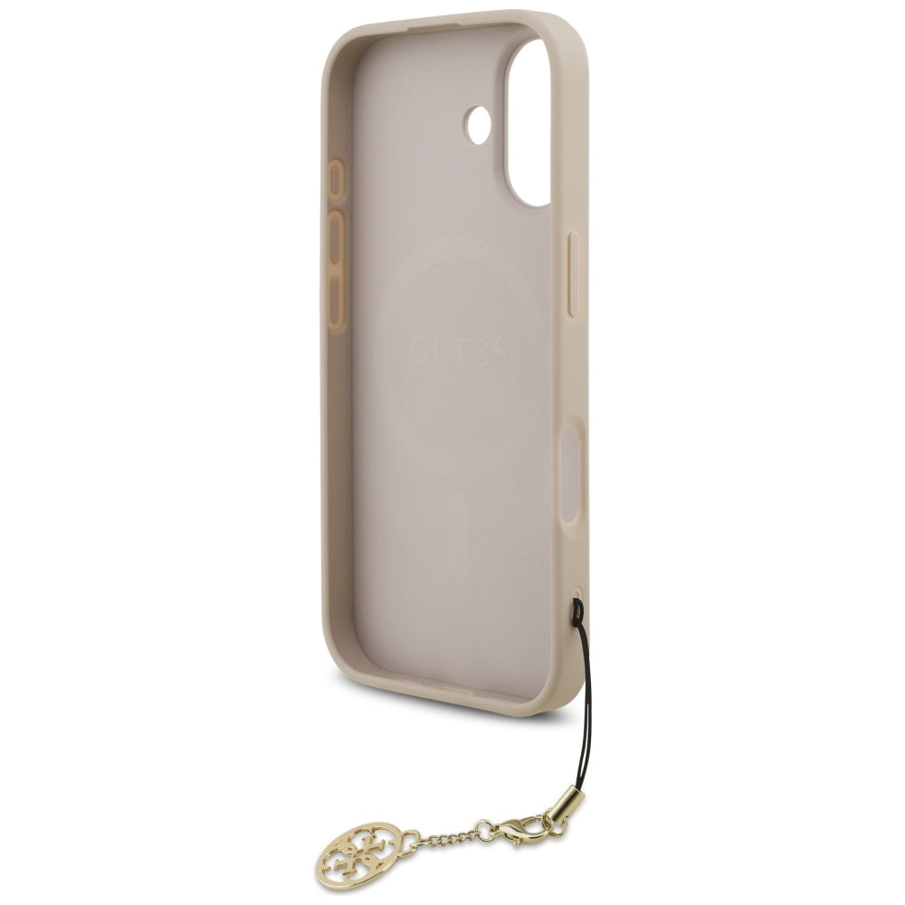 Husa MagSafe pentru Apple iPhone 17, Guess, 4G Charm Cradle, Roz