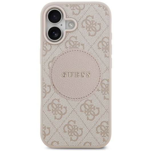 Husa MagSafe pentru Apple iPhone 17, Guess, 4G Circle Classic Logo, Roz