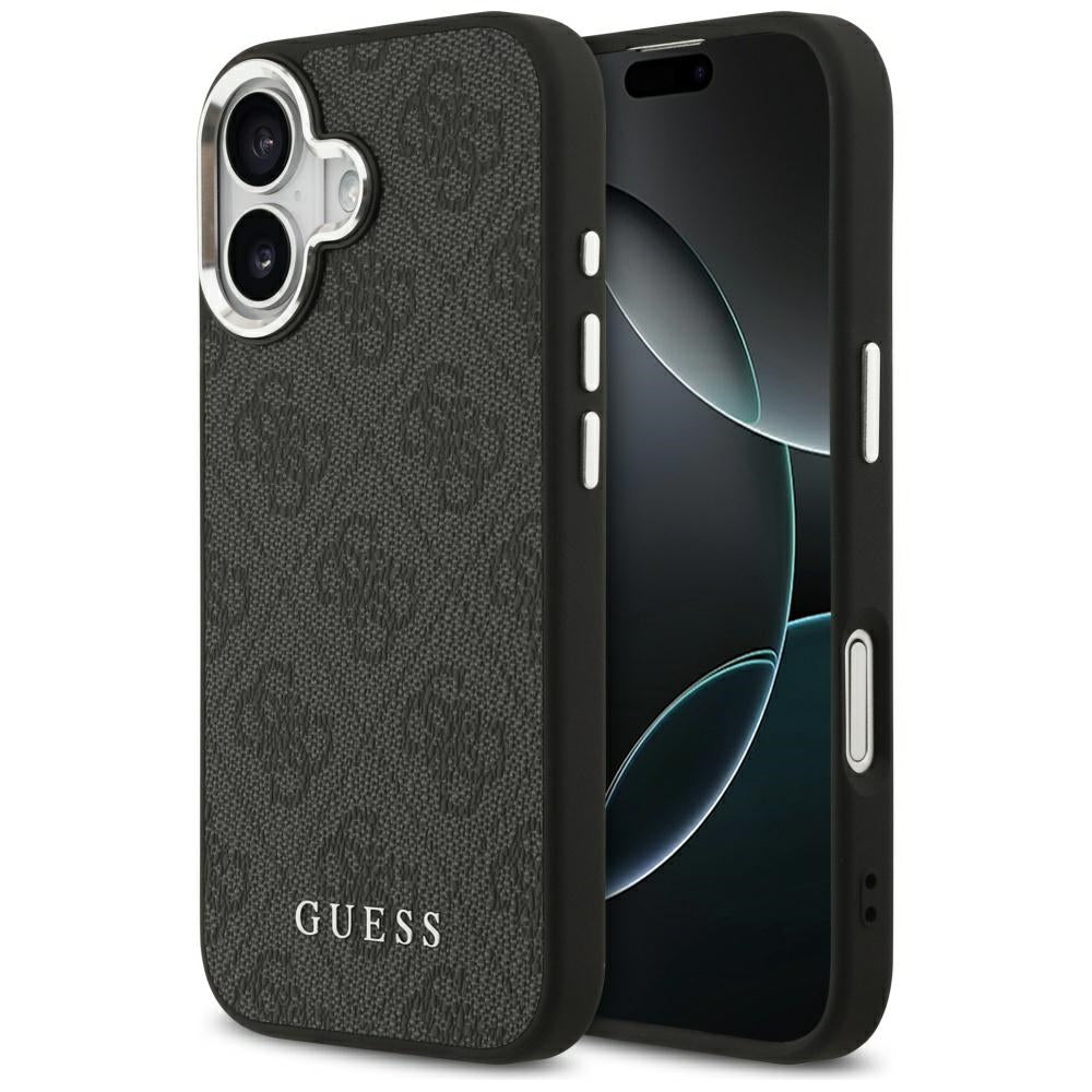 Husa MagSafe pentru Apple iPhone 17, Guess, 4G Classic Logo, Neagra