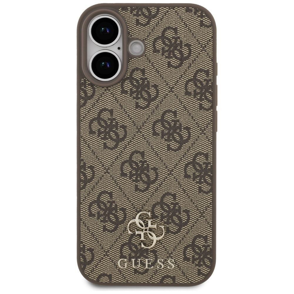 Husa MagSafe pentru Apple iPhone 17, Guess, 4G Small and Classic Logo, Maro