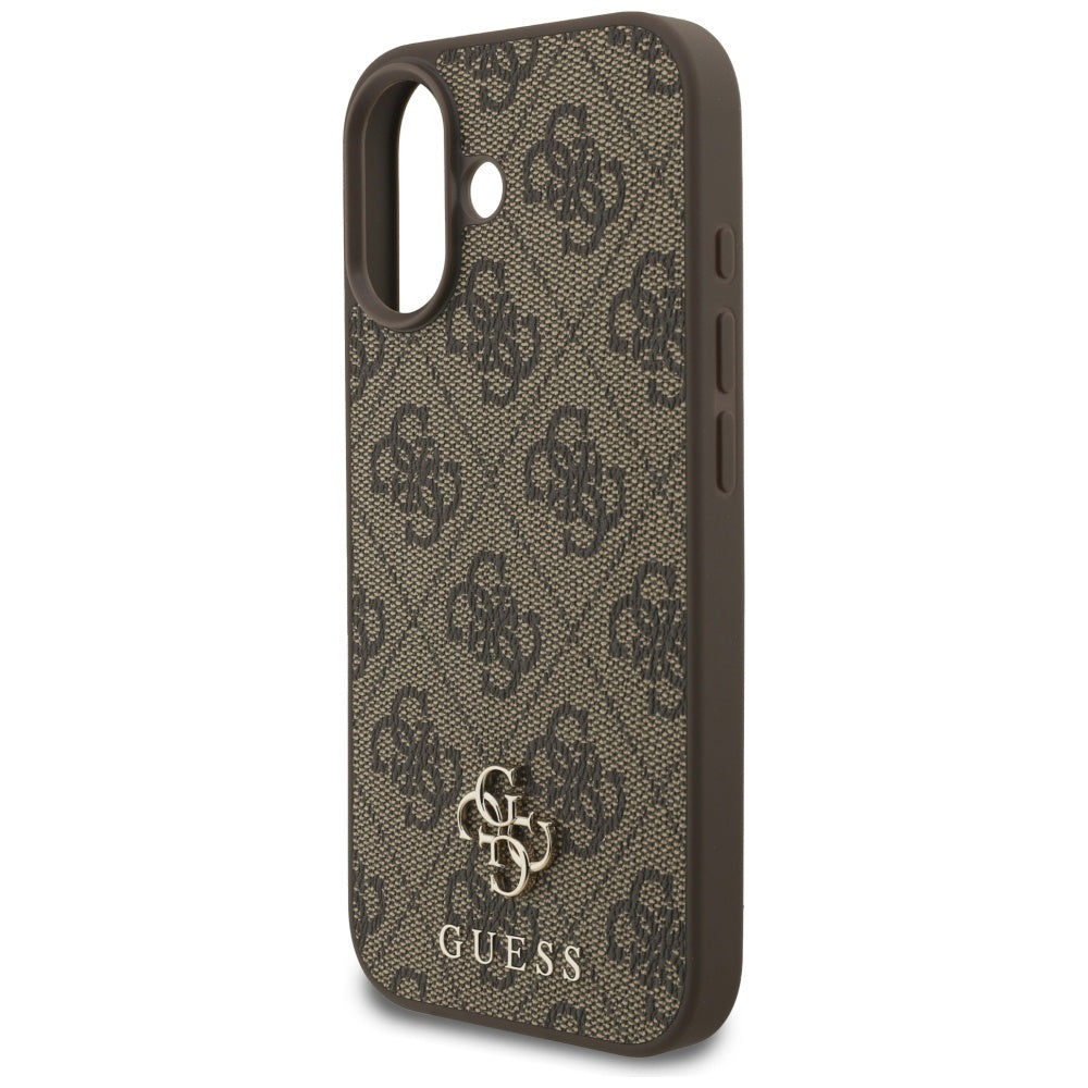 Husa MagSafe pentru Apple iPhone 17, Guess, 4G Small and Classic Logo, Maro