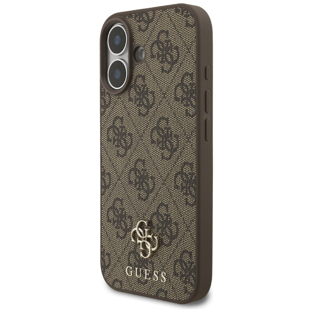 Husa MagSafe pentru Apple iPhone 17, Guess, 4G Small and Classic Logo, Maro
