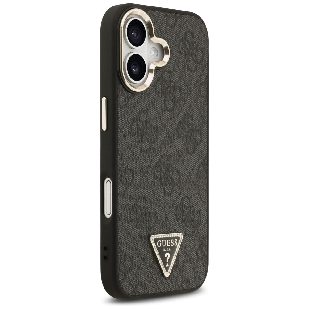 Husa MagSafe pentru Apple iPhone 17, Guess, 4G Triangle Diamond Logo, Neagra