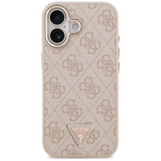 Husa MagSafe pentru Apple iPhone 17, Guess, 4G Triangle Logo, Roz Aurie