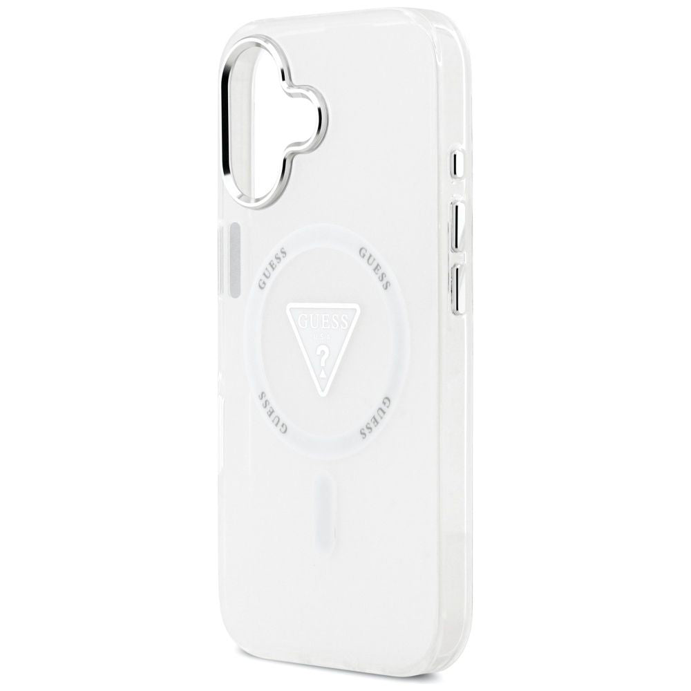 Husa MagSafe pentru Apple iPhone 17, Guess, IML Gradient Triangle Logo, Transparenta