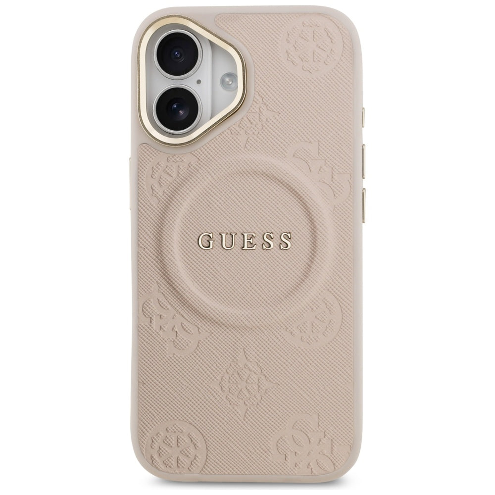 Husa MagSafe pentru Apple iPhone 17, Guess, Peony Hot Stamp, Roz
