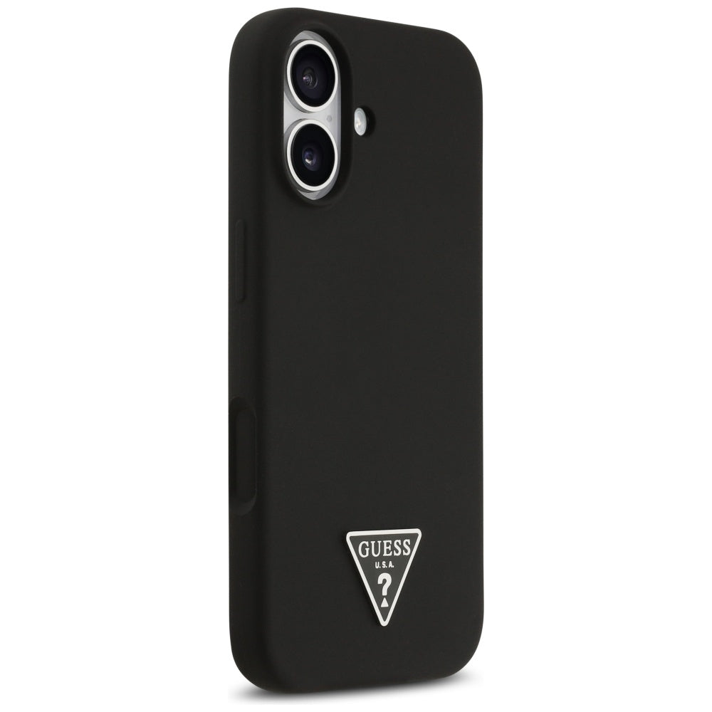 Husa MagSafe pentru Apple iPhone 17, Guess, Triangle Logo, Neagra