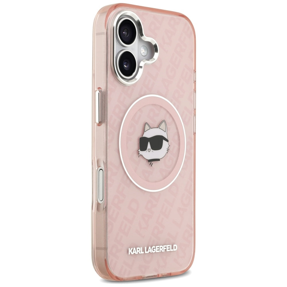 Husa MagSafe pentru Apple iPhone 17, Karl Lagerfeld, IML Choupette`s Head, Roz