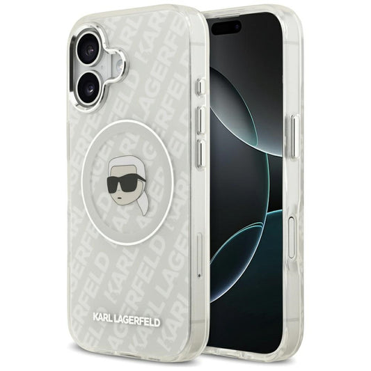 Husa MagSafe pentru Apple iPhone 17, Karl Lagerfeld, IML Karl`s Head, Gri