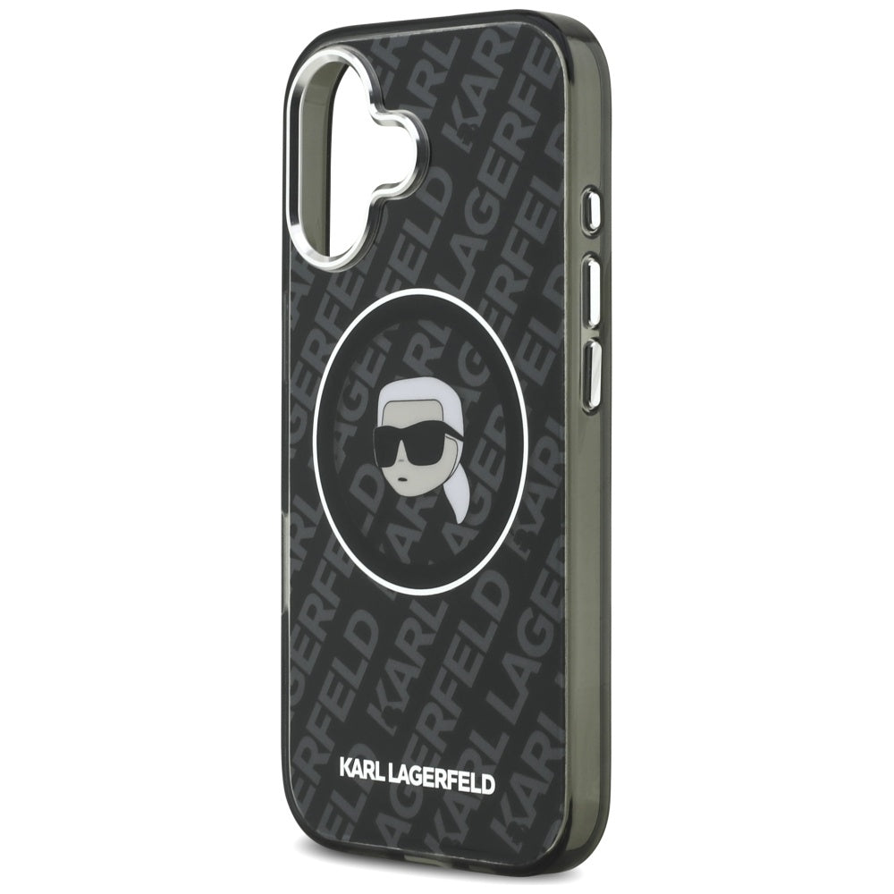 Husa MagSafe pentru Apple iPhone 17, Karl Lagerfeld, IML Karl`s Head, Neagra