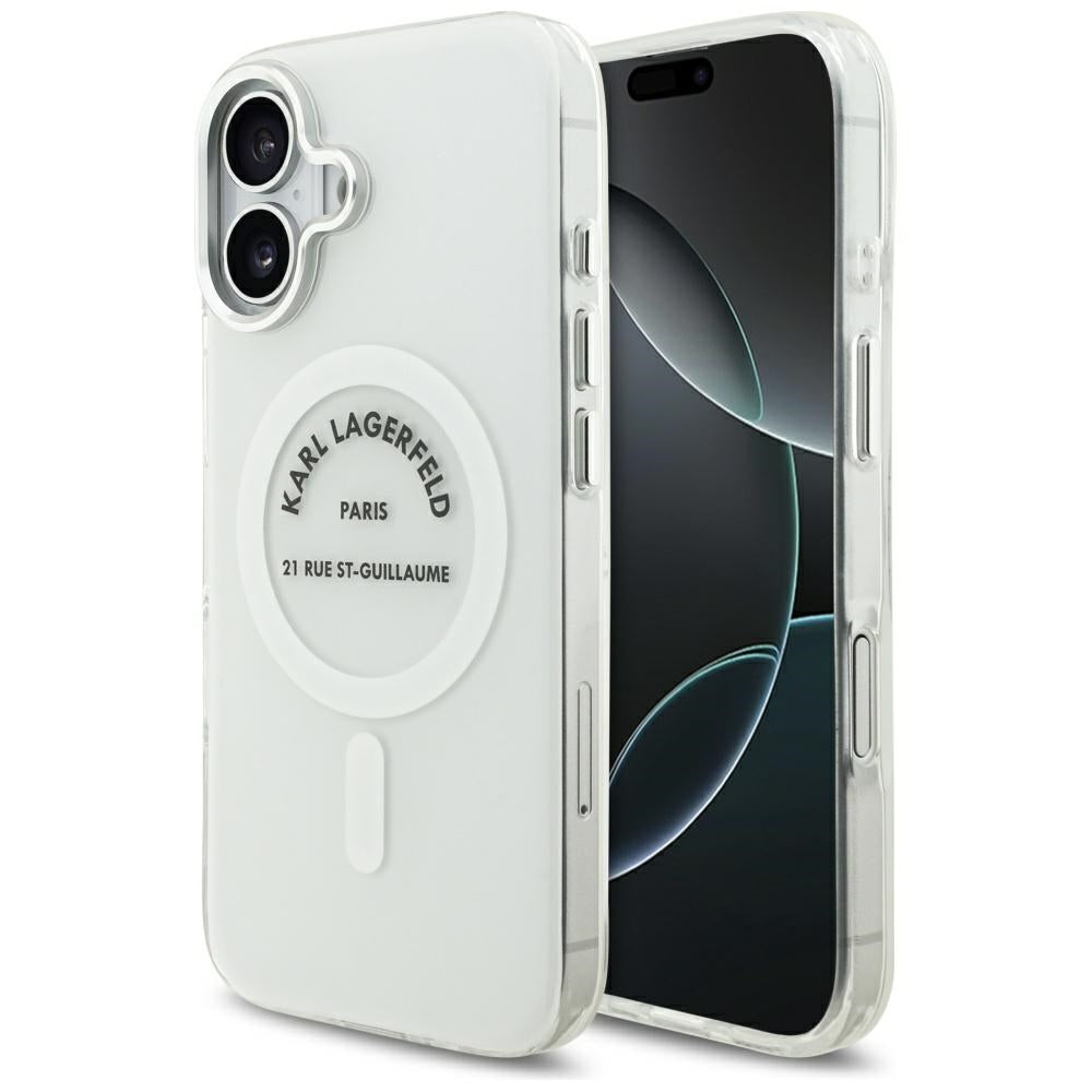 Husa MagSafe pentru Apple iPhone 17, Karl Lagerfeld, IML Logo RSG, Transparenta
