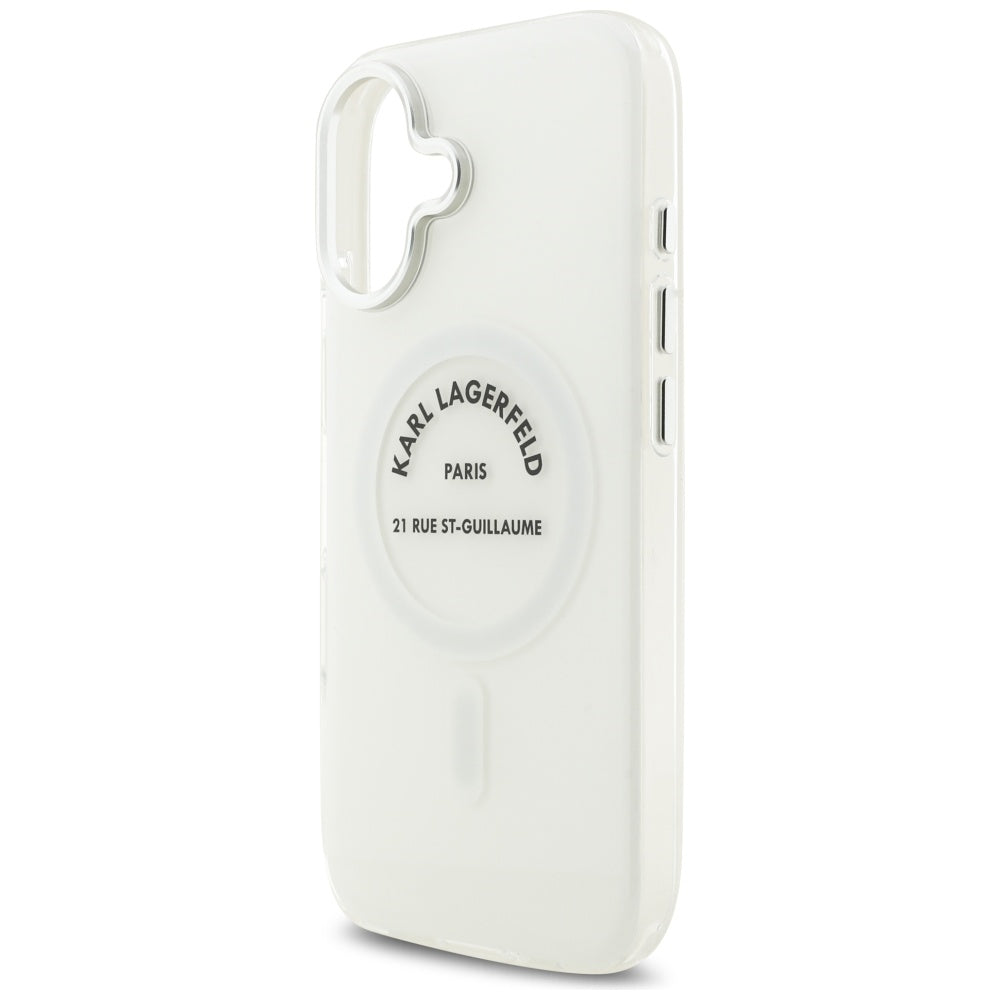 Husa MagSafe pentru Apple iPhone 17, Karl Lagerfeld, IML Logo RSG, Transparenta