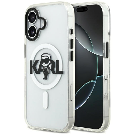Husa MagSafe pentru Apple iPhone 17, Karl Lagerfeld, IML Sketch Logo Karl, Transparenta