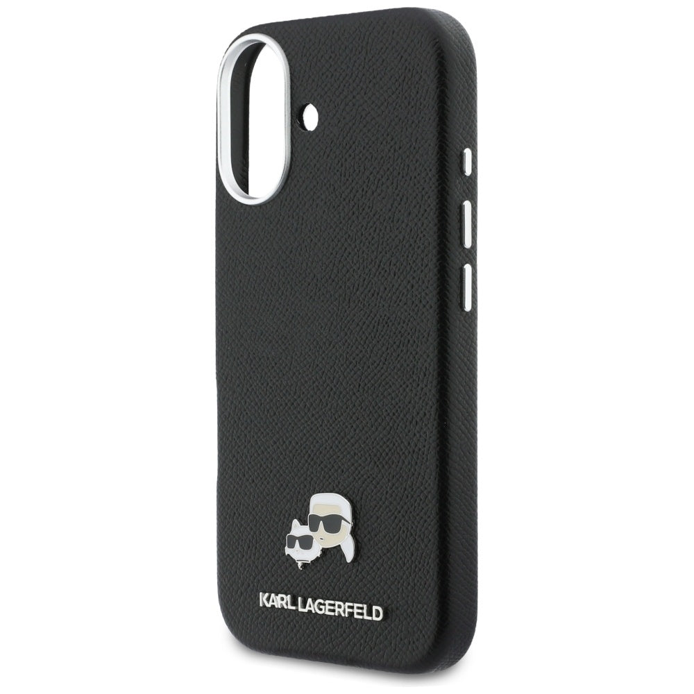 Husa MagSafe pentru Apple iPhone 17, Karl Lagerfeld, Karl & Choupette Head's Pin, Neagra