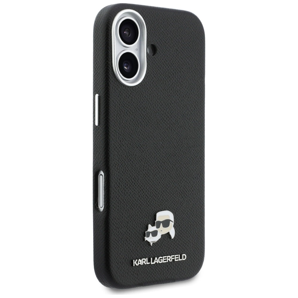 Husa MagSafe pentru Apple iPhone 17, Karl Lagerfeld, Karl & Choupette Head's Pin, Neagra