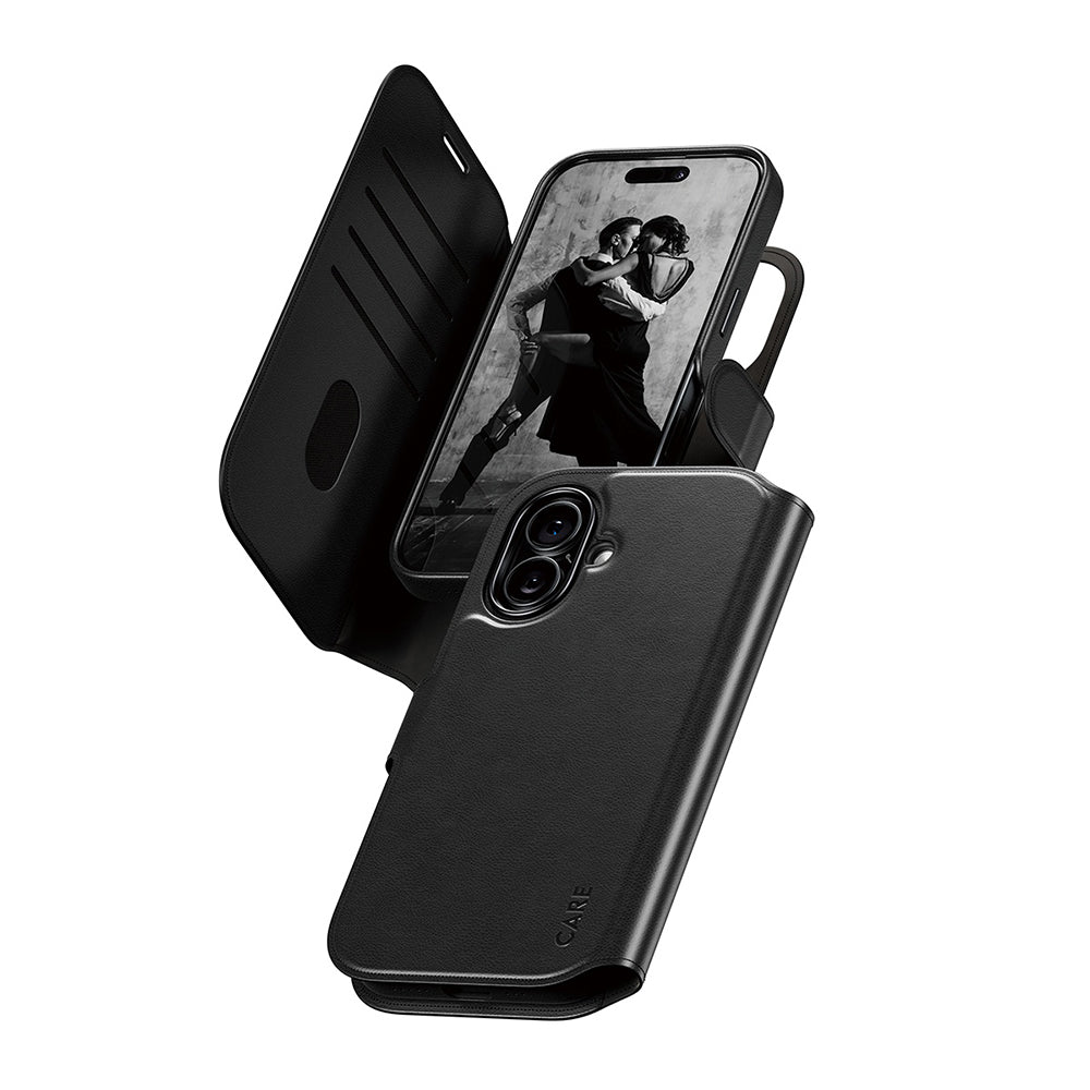 Husa MagSafe pentru Apple iPhone 17, PanzerGlass, Care Feature Tango Two-in-One, Neagra