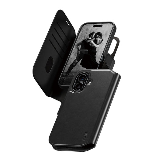 Husa MagSafe pentru Apple iPhone 17, PanzerGlass, Care Feature Tango Two-in-One, Neagra