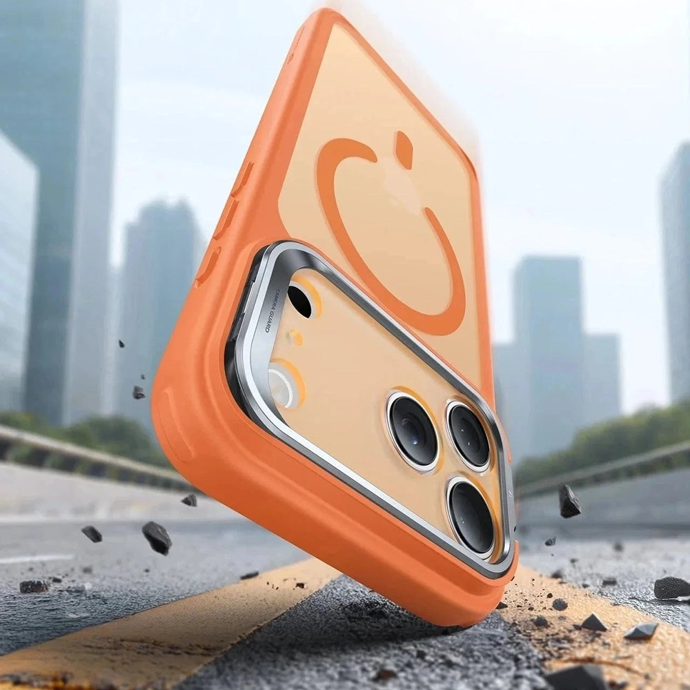 Husa MagSafe pentru Apple iPhone 17 Pro, ESR, Classic Hybrid Kickstand Slide, Portocalie Satinata