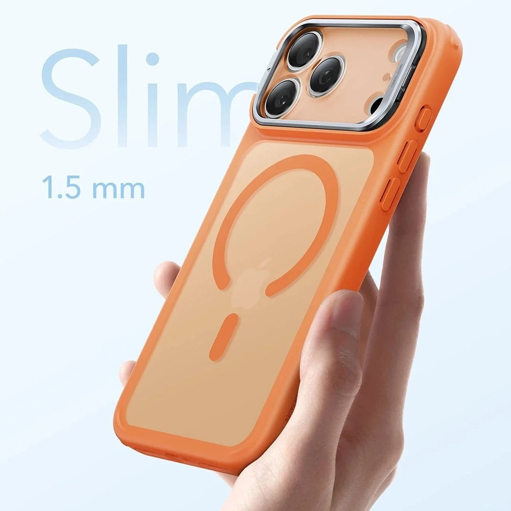 Husa MagSafe pentru Apple iPhone 17 Pro, ESR, Classic Hybrid Kickstand Slide, Portocalie Satinata