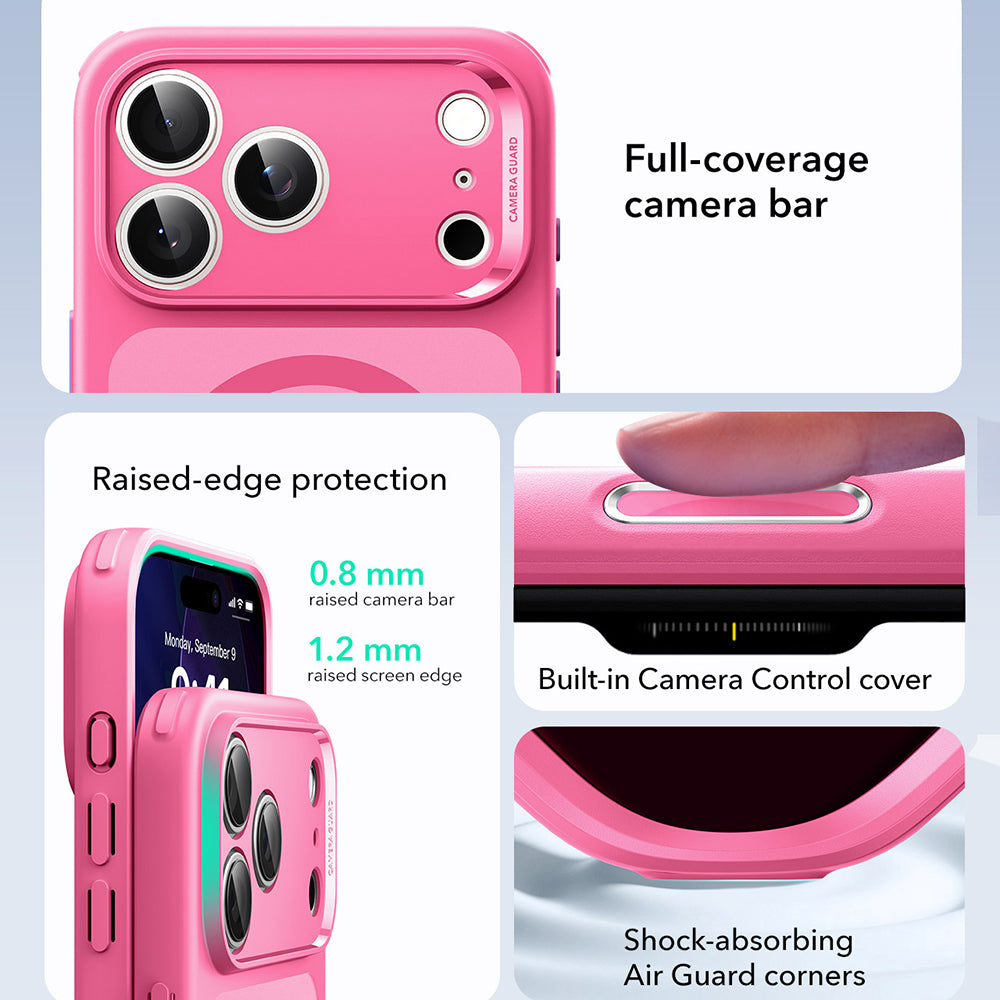 Husa MagSafe pentru Apple iPhone 17 Pro, ESR, Classic Hybrid, Roz Satinata