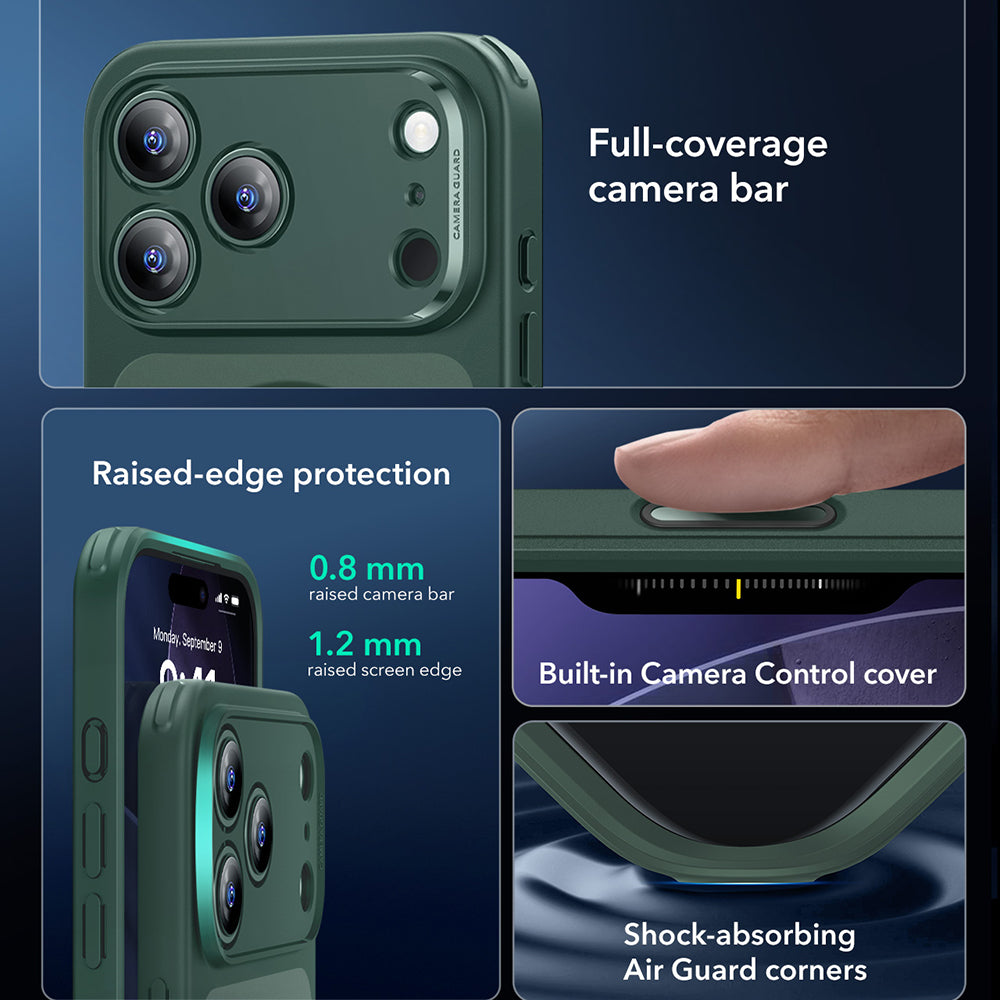 Husa MagSafe pentru Apple iPhone 17 Pro, ESR, Classic Hybrid, Verde Satinata