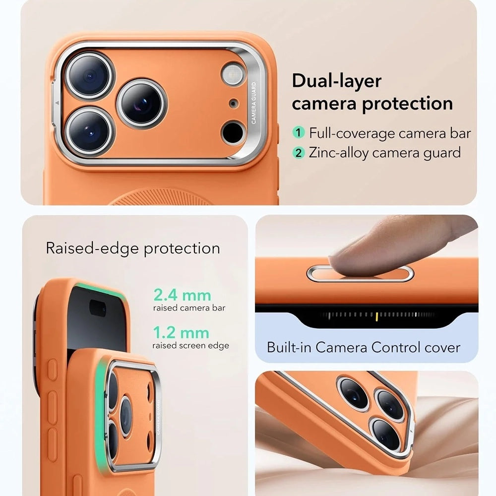 Husa MagSafe pentru Apple iPhone 17 Pro, ESR, Cloud Soft Kickstand, Portocalie