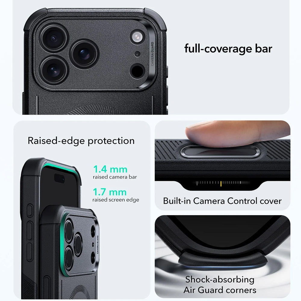 Husa MagSafe pentru Apple iPhone 17 Pro, ESR, Cyber, Neagra