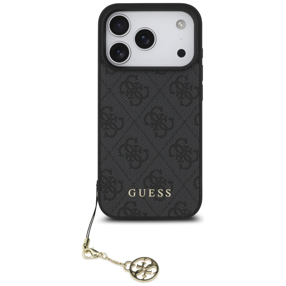 Husa MagSafe pentru Apple iPhone 17 Pro, Guess, 4G Charm Cradle, Neagra