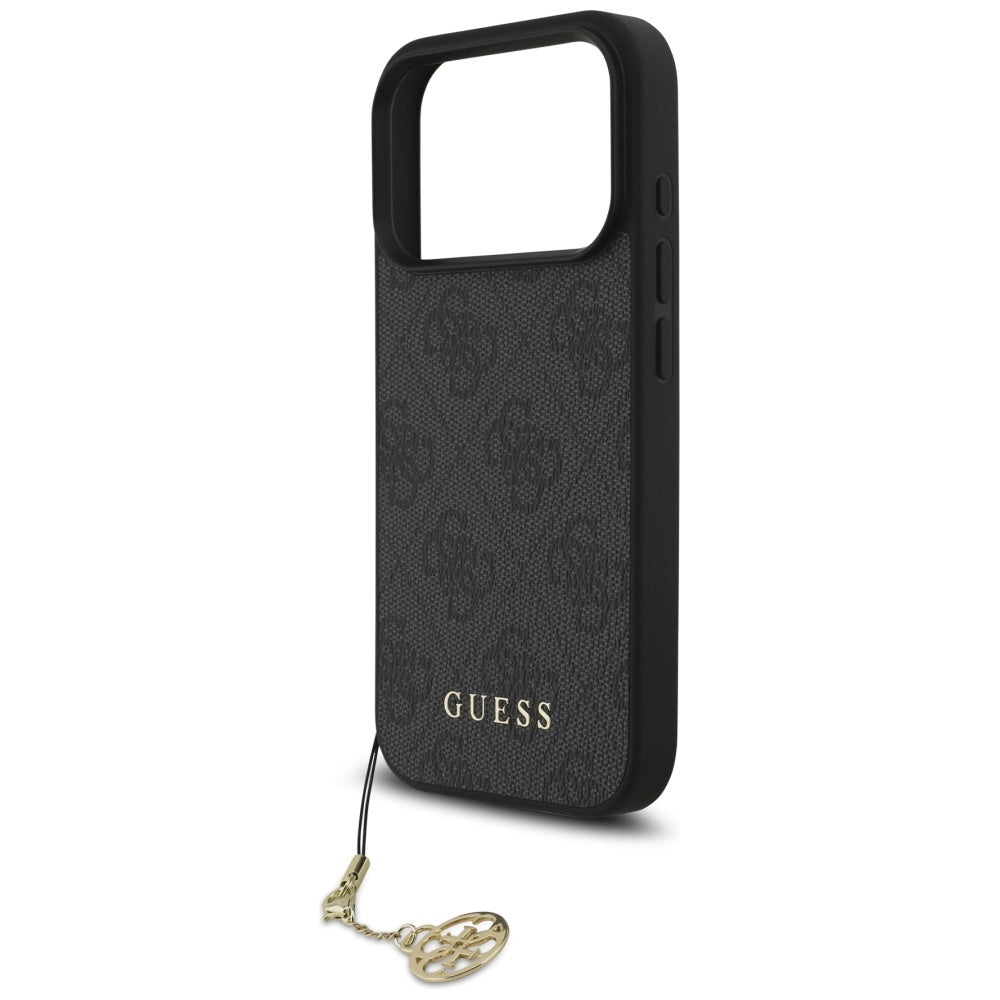 Husa MagSafe pentru Apple iPhone 17 Pro, Guess, 4G Charm Cradle, Neagra