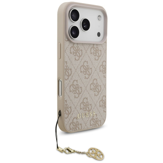 Husa MagSafe pentru Apple iPhone 17 Pro, Guess, 4G Charm Cradle, Roz