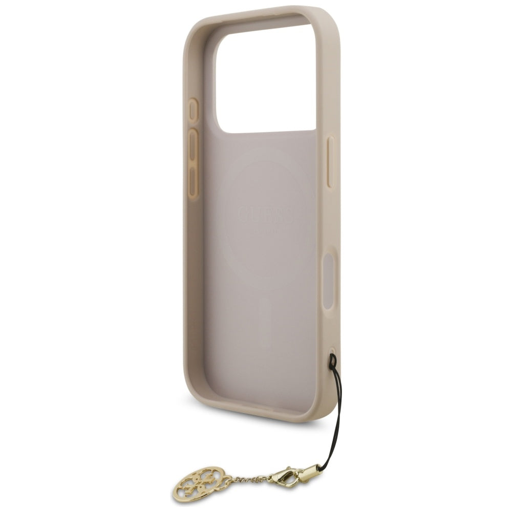 Husa MagSafe pentru Apple iPhone 17 Pro, Guess, 4G Charm Cradle, Roz