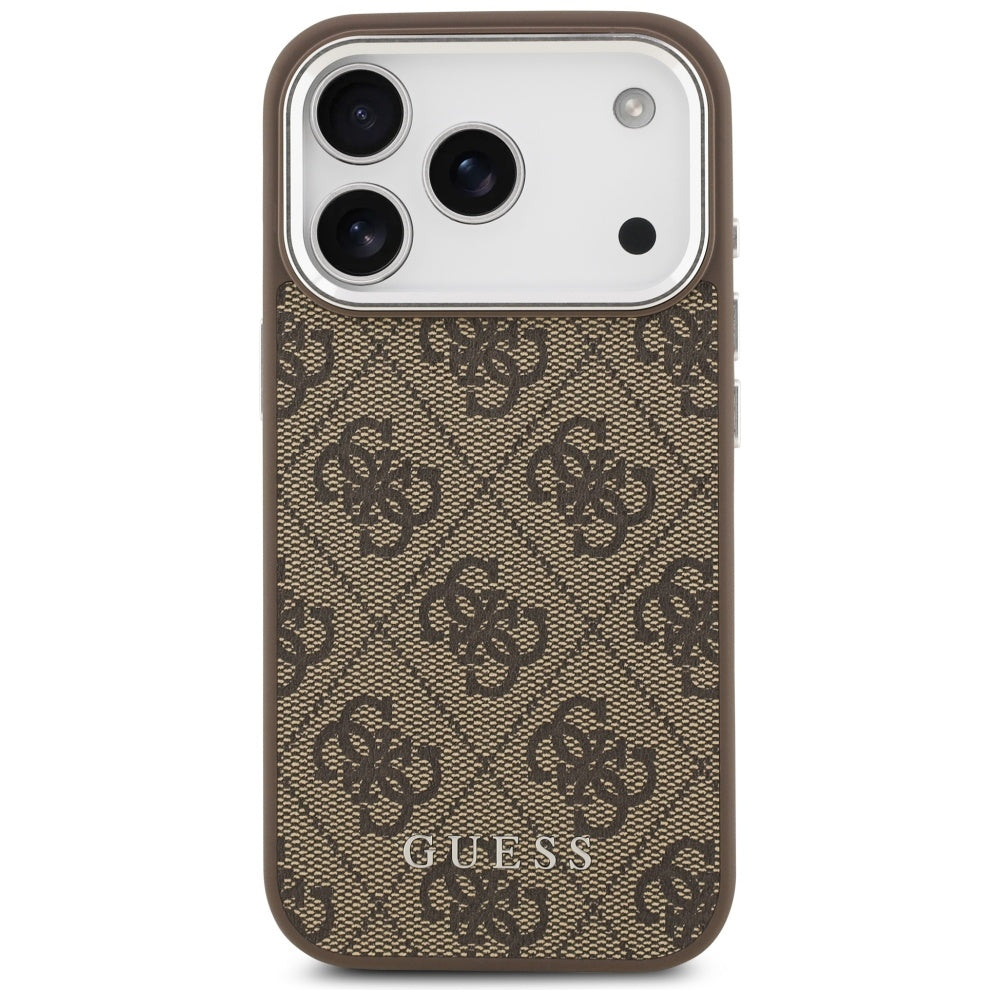 Husa MagSafe pentru Apple iPhone 17 Pro, Guess, 4G Classic Logo, Maro