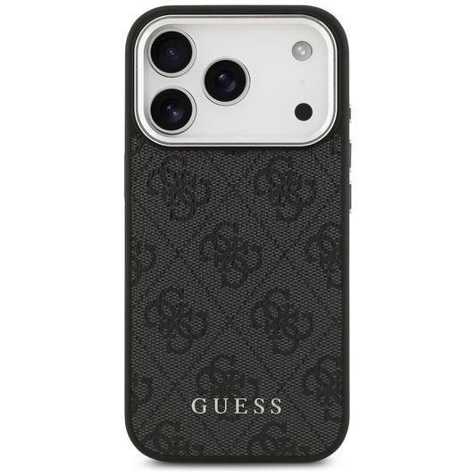 Husa MagSafe pentru Apple iPhone 17 Pro, Guess, 4G Classic Logo, Neagra