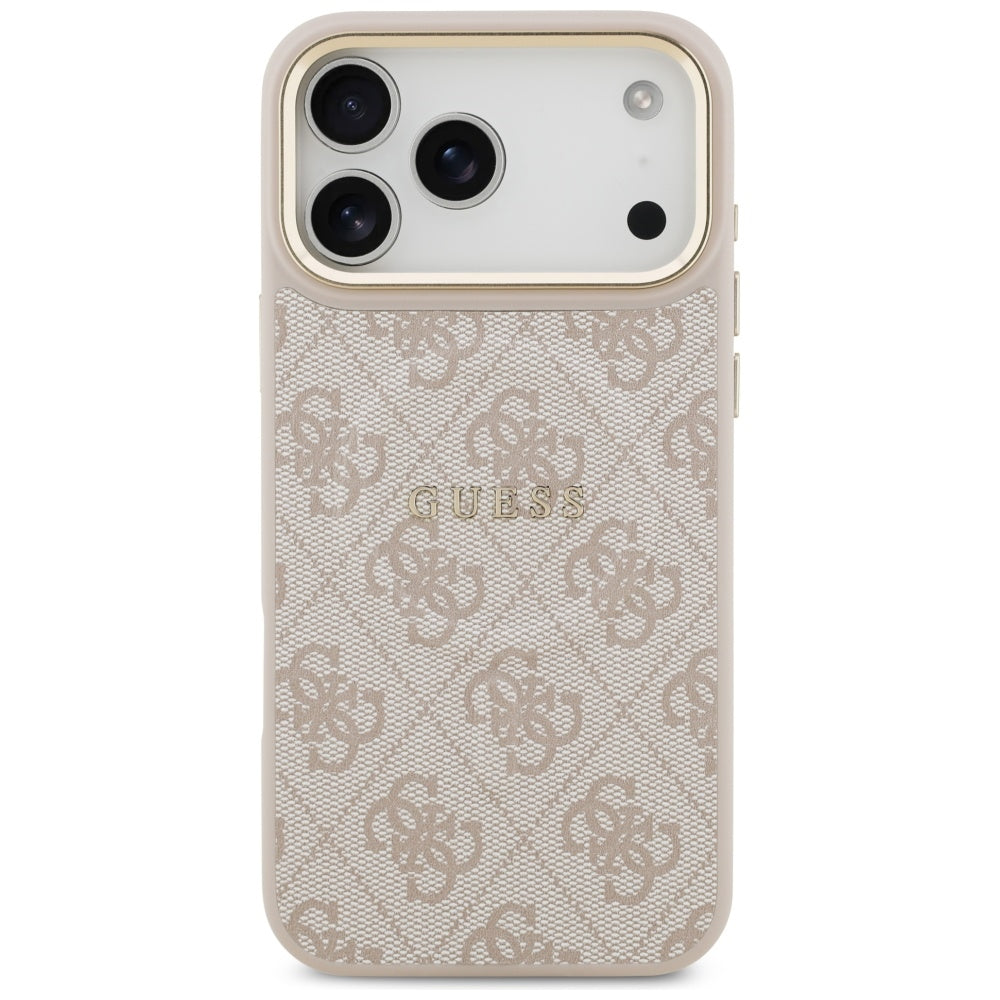 Husa MagSafe pentru Apple iPhone 17 Pro, Guess, 4G Classic, Roz
