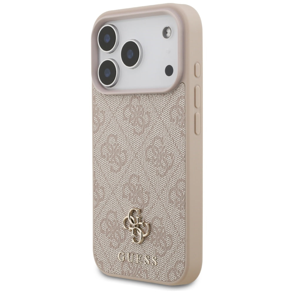Husa MagSafe pentru Apple iPhone 17 Pro, Guess, 4G Small and Classic Logo, Roz