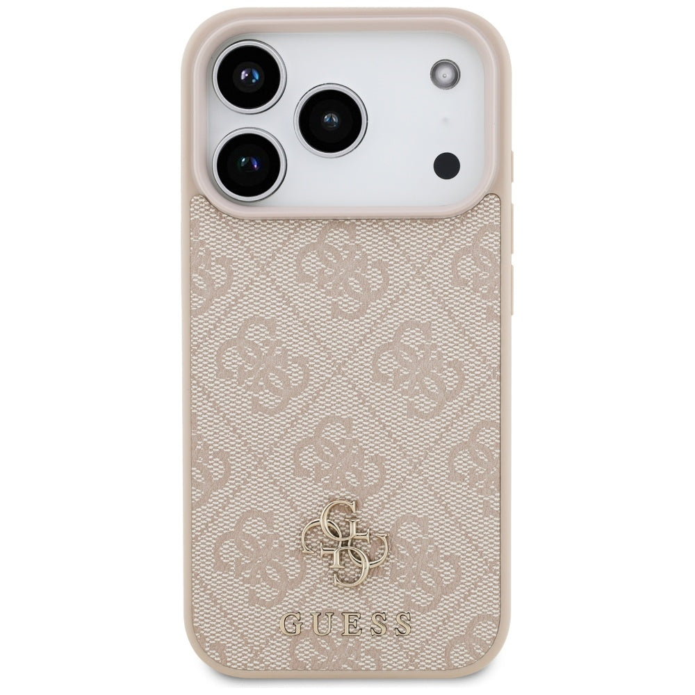 Husa MagSafe pentru Apple iPhone 17 Pro, Guess, 4G Small and Classic Logo, Roz
