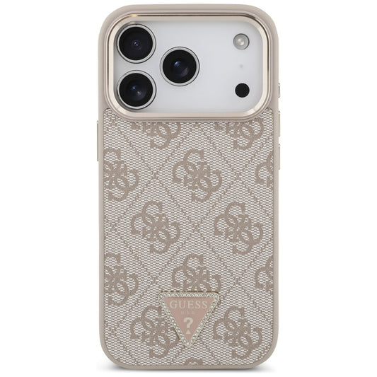 Husa MagSafe pentru Apple iPhone 17 Pro, Guess, 4G Triangle Logo, Roz Aurie