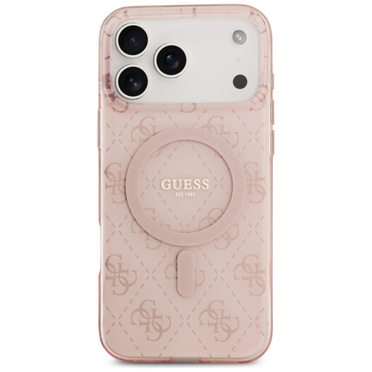 Husa MagSafe pentru Apple iPhone 17 Pro, Guess, IML 4G Background, Roz