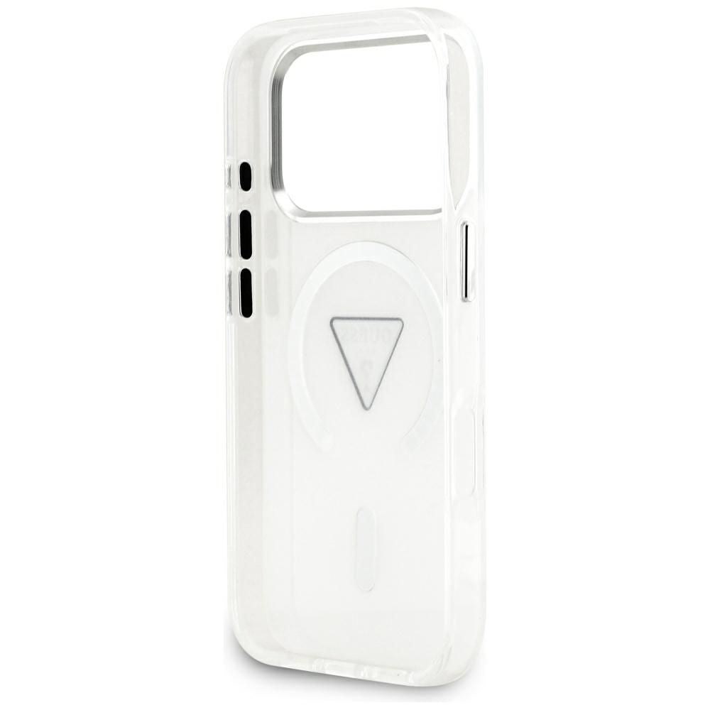 Husa MagSafe pentru Apple iPhone 17 Pro, Guess, IML Gradient Triangle Logo, Transparenta
