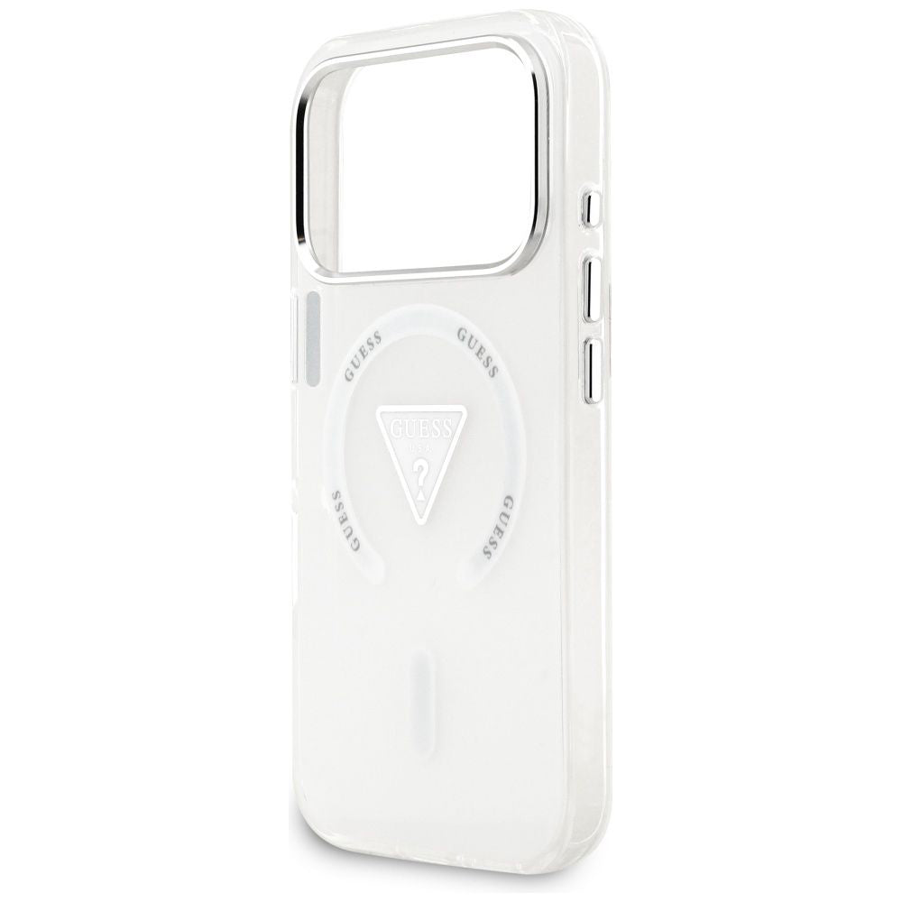 Husa MagSafe pentru Apple iPhone 17 Pro, Guess, IML Gradient Triangle Logo, Transparenta