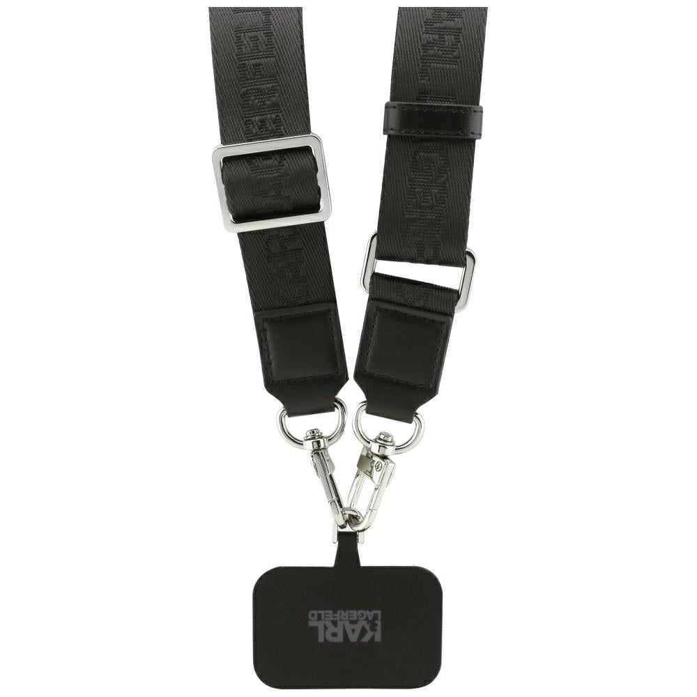 Husa MagSafe pentru Apple iPhone 17 Pro, Karl Lagerfeld, Big Strap Choupette Metal Logo, Neagra